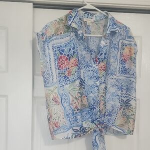 Floral Blue Women's Top